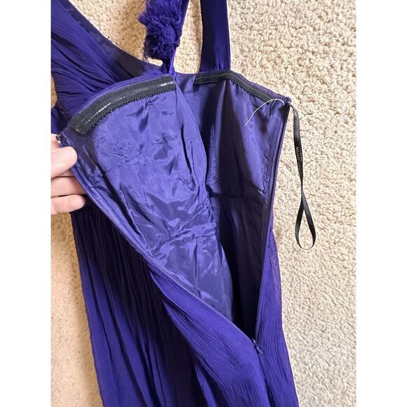 Maggy‎ London Silk Halter Dress Sz 4 Purple Costume Wedding Cocktail Y2K Retro - Picture 5 of 15
